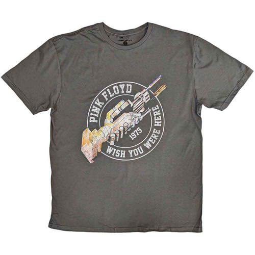 Rock Off officially licensed products Pink Floyd T Shirt Wish You Were Here 1975 Nouveau Officiel Unisex Charcoal Gris Size XL