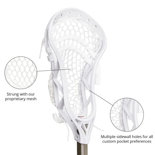 Silverfin Lacrosse Head Camber Strung Attack/Midfield (White)