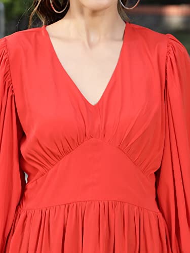 Image of SERA Women's Polyester Fit and Flare Standard Length Dress