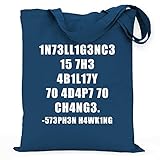 wowshirt Stoffbeutel Jutebeutel Hawking Fähigkeitstest Ingenieur für Mathe-Lehrer Wissenschaftler IQ Genie Geek, Farbe:Petrol