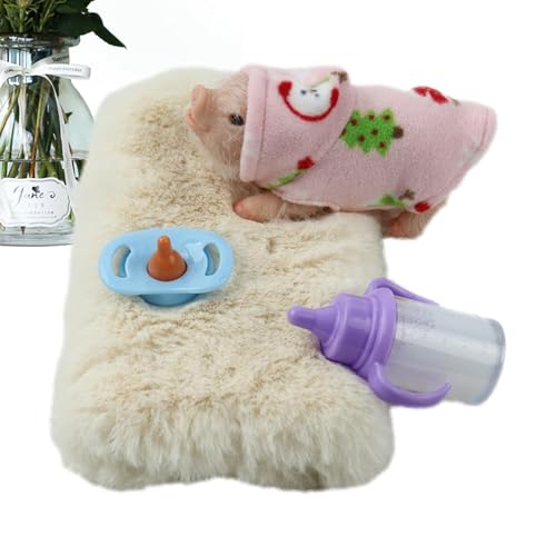 Cerdo De Silicona Para Mascotas, 12*6*4.2cm Mini Animal Realista Suave Y Elástico, Juguete Falso Para Niños, Cerdito De Silicona Realista Para Juego Sensorial, Decoración Hogareña (juego De 5 )