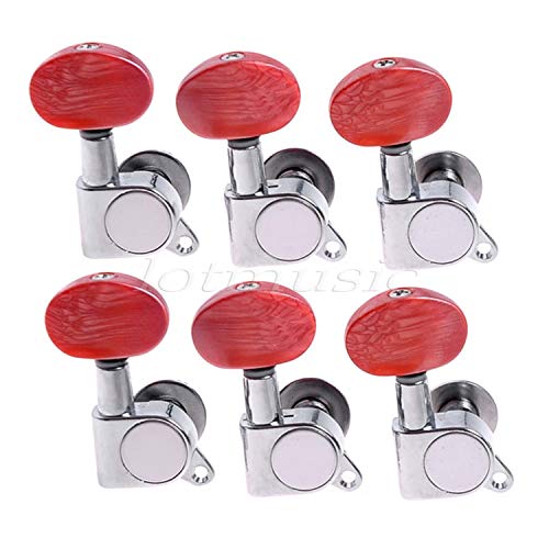 Guitar Parts Guitar Tuning Pegs Keys Tuners Machine 6 Right Inline or 3L3R Chrome Enclosed - (Color: 3L3R)