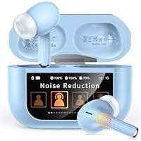 ZZU Kopfhörer Kabellose Bluetooth mit Smart Touchscreen, 48 Std. Laufzeit, Bluetooth 5.4 In-Ear Ohrhörer mit ANC & ENC Geräuschunterdrückung, 5 EQ-Modi, HiFi Stereo, IPX7 Wasserdicht Himmelblau – Ansicht 1