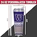 Rico Industries NCAA Washington Huskies 24oz Personalized Tumbler W/Hinged Lid - Team Colored Travel Tumbler - Keeps Drinks Cold or Hot