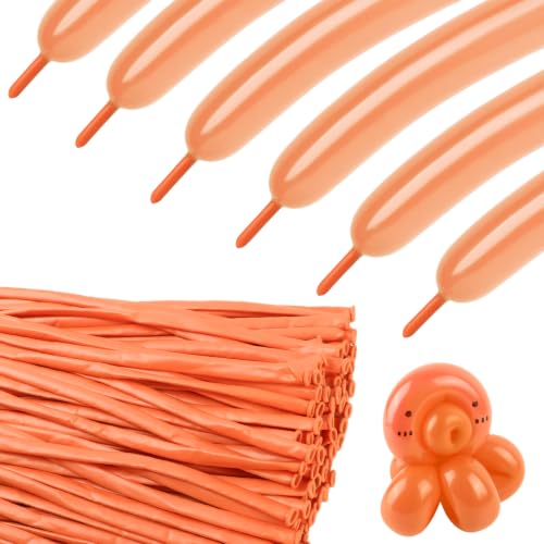 Image of Party Balloons - Peach 260 Long Balloons for Birthday Celebrations & Event
