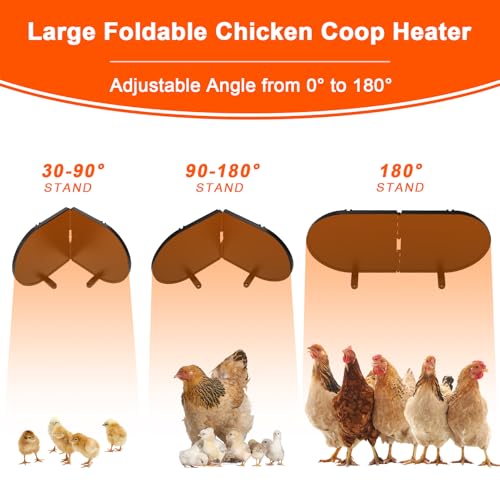 Tepoal JS-26 Large Chicken Coop Heater For Winter, 220 Watts Foldable Heat Chicken Heater, Waterproof Radiant Chicks Heaters thumb #3