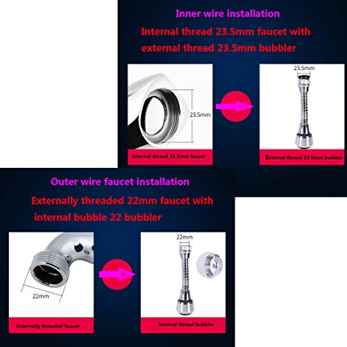 Mokell 360 Degree Rotate Faucet,Deluxe Internal Thread Nozzle Filter Adapter Water Saving Bubbler Connector Swivel Tap Aerator Diffuser Kitchen Accessories for Restaurant, Home & Hotel(6PCS)