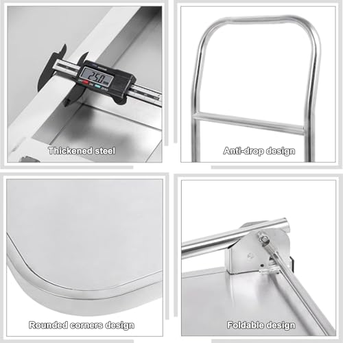 Carretilla plegable plataforma 100x60x90cm acero inoxidable miniatura 3