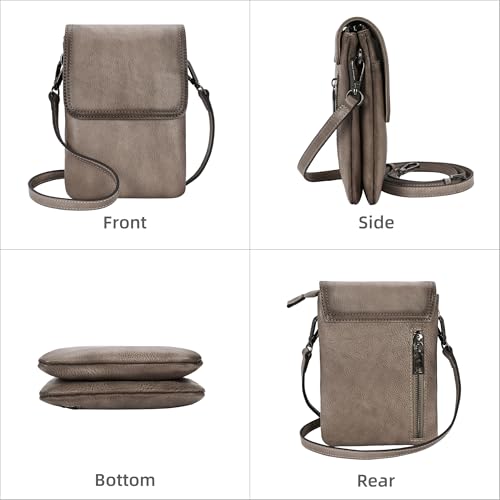 Image of Iswee Rfid Blocking Small Crossbody Bag for Women Travel Classic Style | Genuine Leather，Adjustable Shoulder Strap,Fits 6.9 inch Phone,Anti-Theft Purse,Perfect for Daily Use and Weekend Travel