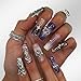 SCORPIO - Handmade Press on nails, Long Short Press Nails Tips Full Cover 24Pcs SCORPIO Press on Nails Fake Nails 3D Easy Wear