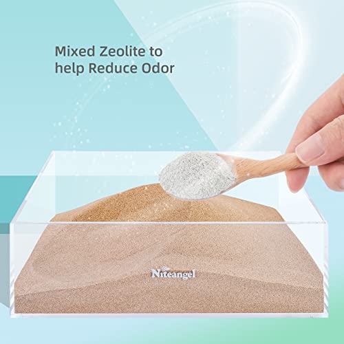 Image of Niteangel Hamster Desert Bath Sand | No-Dust Bath or Potty Litter for Hamsters, Chinchillas, Gerbils, Mice, Degus and Other Small Pets (Desert Sand & Zeolite Particles, 2.5LB /40oz)