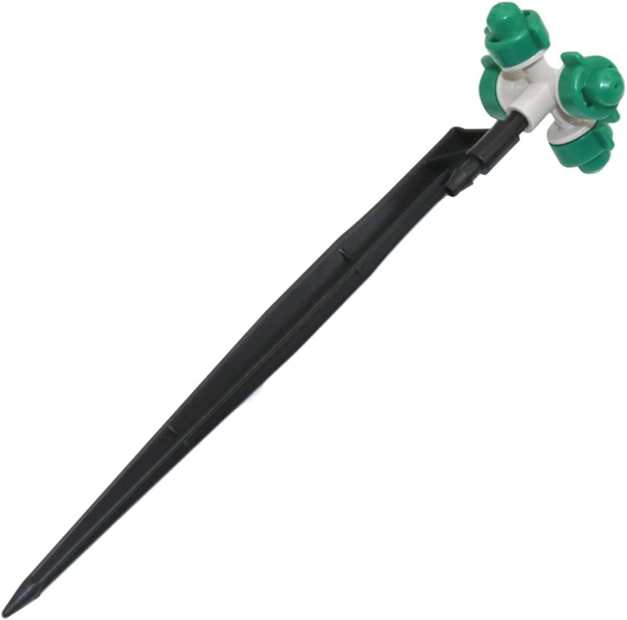 Gardening Irrigation Dripper Cross Fog Nozzle with Grounding Connecting Rod for 4/7 Mm Hose Agricultural Greenhouse Irrigation Nozzles 20 Pieces (Color : Green)