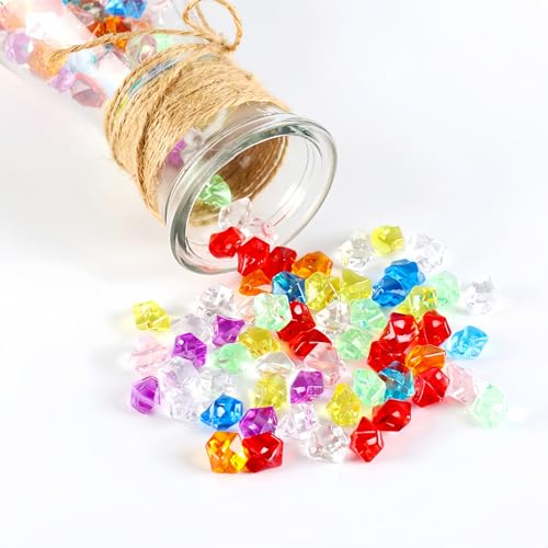 1000個ースアクリルクリスタルアイスロック着色された宝石石の花瓶フィラー、テーブル散布、パーティーの好意、結婚式の装飾、美術工芸品 (14*11mm) [3]