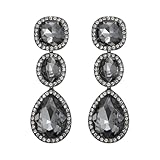 EVER FAITH Pendientes para mujer con cristales de estrás, estilo vintage, para fiestas, nupciales, Mittel, Cristal, Sin piedra preciosa