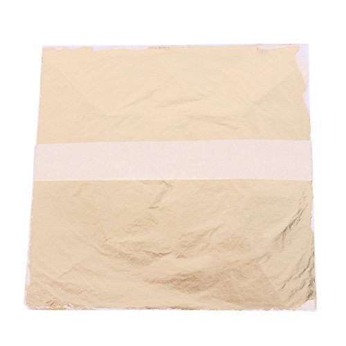 Whitelotous 100Pcs/Set Gold Leaf Gilding Foil Gilding Sheets For Art Craft Decor (Gold) #TOP1