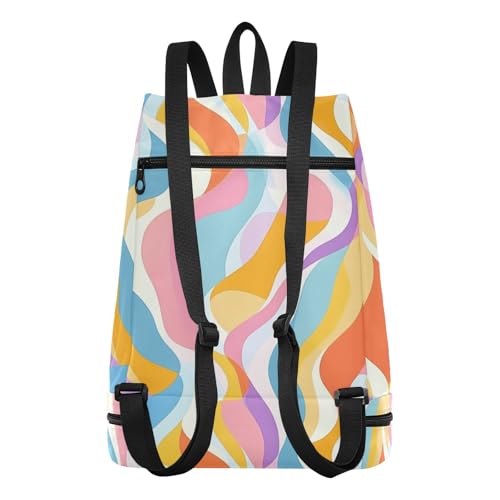 Modern Anstract Colorful Art Drawstring drawstring bag beach drawstring gym bag with Wet Dry Compartments2