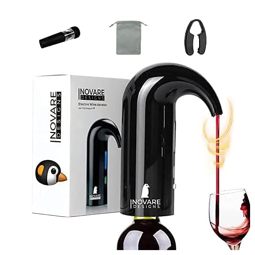 1-button Electric Wine Aerator Black - Wine Tap - Electric Wine Dispenser - Wine Dispenser Machine - Automatic Wine Dispenser - Wine Aerator Dispenser Pump - Wine Aerator Electric Instant Wine Aerator