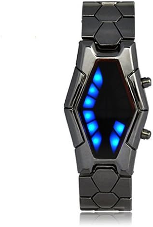 iMonitor Japanese Inspired Blue and Red LED Watch Hexagonal Screen Snake Shape