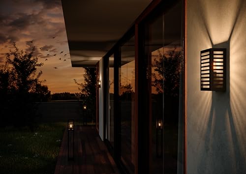 Eglo Outdoor wall Light Alamonte 3, Outdoor wall lamp Made of Metal in Black, Outdoor wall spot, Porch Lighting with E27 Socket, IP44 - Image 2
