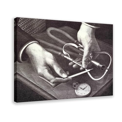 Poster Family Doctor par Grant Wood impression sur toile avec cadre suspendu 30x45 cm