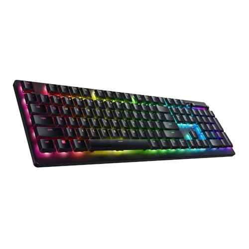 Image of Razer DeathStalker V2 Pro Low Profile Optical Wireless Gaming Keyboard with Red Linear Switches, HyperSpeed Wireless, Bluetooth 5.0, Multi-Function Roller, Multimedia Button