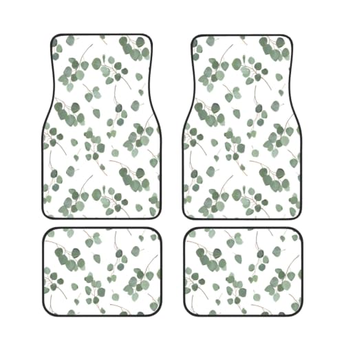 Alfombrillas de coche elegantes con diseño botánico verde de alta resistencia