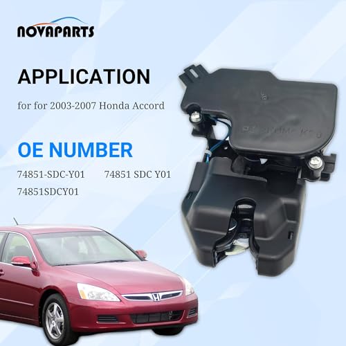 Image of NOVAPARTS Rear Trunk Tailgate Latch Lock Actuator Assembly for 2003-2007 Honda Accord 74851-SDC-Y01 74851SDCY01