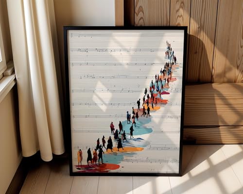 Toile verticale musicale de 30x40 cm, l'illustration minimaliste idéale pour salon moderne