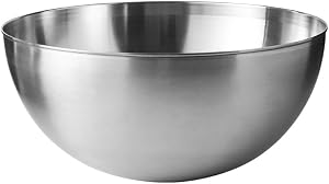 Stainless Steel Mixing Bowl: Large Metal Mixing Bowl for Baking, Salad & Dough - 10'' Food Storage Organizers for Kitchen Prep, Whisking & Food Storage - Silver