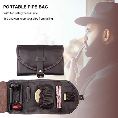 Depruies Echtes Leder Tabak Tasche Tasche Rohr Organisieren Tabakbeutel Tabak Drehertasche Jahrgang Unisex (2 Farboptionen)