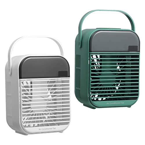 Image of Portable Mini Air Conditioner Desktop Fan Cooler Humidifier Purifier White