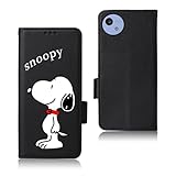 Ailiber AQUOS Wish5 用のケース 手帳型 高級PUレザー スヌーピー カバー SH-52F A502SH SH-M32 ケース 耐衝撃 マグネット式 人気 おしゃれ かわいい キャラクター 犬柄 アクオスウィッシュ5 用のケース カード収納 スマホケース 財布型 動物 携帯ケース