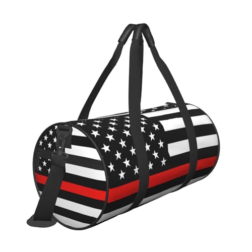 Usa Firefighter Red Line Flag Gym Duffel Bag Adult Workout Bag Lightweight Yoga Bag Carryon Gymbag Sport Duffel Bag For Men Women4