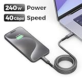 deleyCON 1 m USB-C Cable 40 Gbps 240 W USB 4.0 Charging Cable Data Cable, DP Alt Mode, 8K @ 60Hz for Notebook, MacBook, Monitor, SSD, iPad, iPhone 17 16 Air Max Pro, Galaxy S25 etc. - Image 2