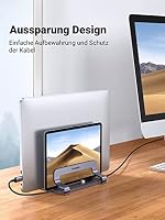 UGREEN Vertikaler Laptop Ständer Aluminium 2 Slots (Purpurgrau) – Ansicht 2