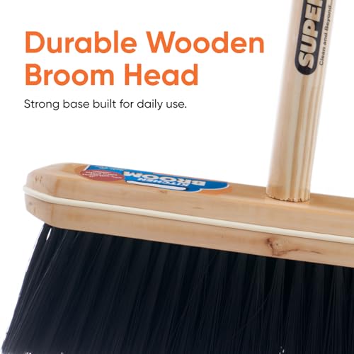 Image of Superio Home, Kitchen Broom Head - Household Easy Sweeping Broom - Tampico /Synthetic Bristles - All Purpose