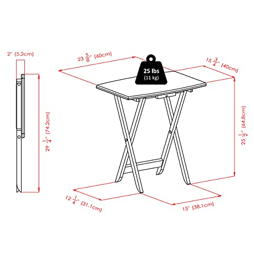Image of Winsome Dylan Set of 4 Oversized Foldable Snack Tables with Storage Rack