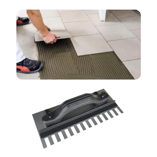 Desempenadeira Dentada Argamassa Pedreiro Aço Inoxidável 27/35/43x 12cm C/Regulagem Timoteo Profissi