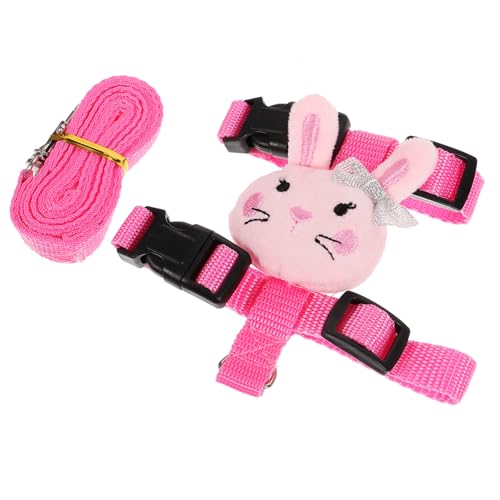 Totority 1Set Pet Harness and Leash for Rabbits Guinea Pigs and Ferrets Adjustable Lightweight Cartoon Bunny Walking Kit for