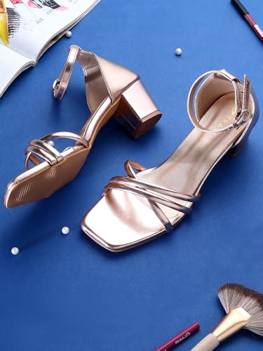 Image of TRASE Stylish And Fancy Block Heels With Adjustable Buckle For Women And Girls - Women Footwear - Heel Sandals For Girls
