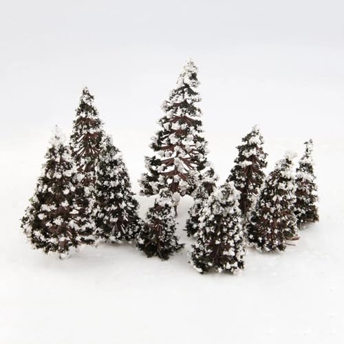 Train de neige et paysage d hiver : kit de 16 arbres miniatures cèdres - 4