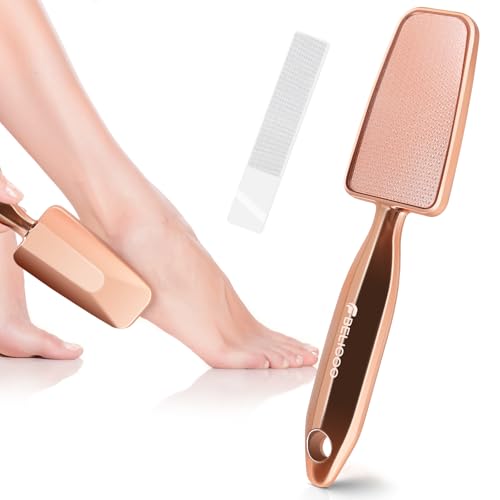 BELICOO Nano-Glass Foot File and Callus Remover, Pedicure Tool for Dead Skin Removal, Double Side Portable Foot Care Scraper Tool, Can Be Used on Wet or Dry Feet (Rose Gold)