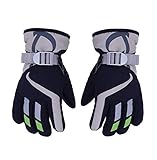 AONIJIE Kinder Skihandschuhe, Jungen Mädchen Winter Warm Wasserdicht Winddicht Schnee Snowboard Ski Sport Handschuhe Outdoor Sports Handschuhe Radfahren Schnee Skifahren Skaten Wandern (Marineblau)