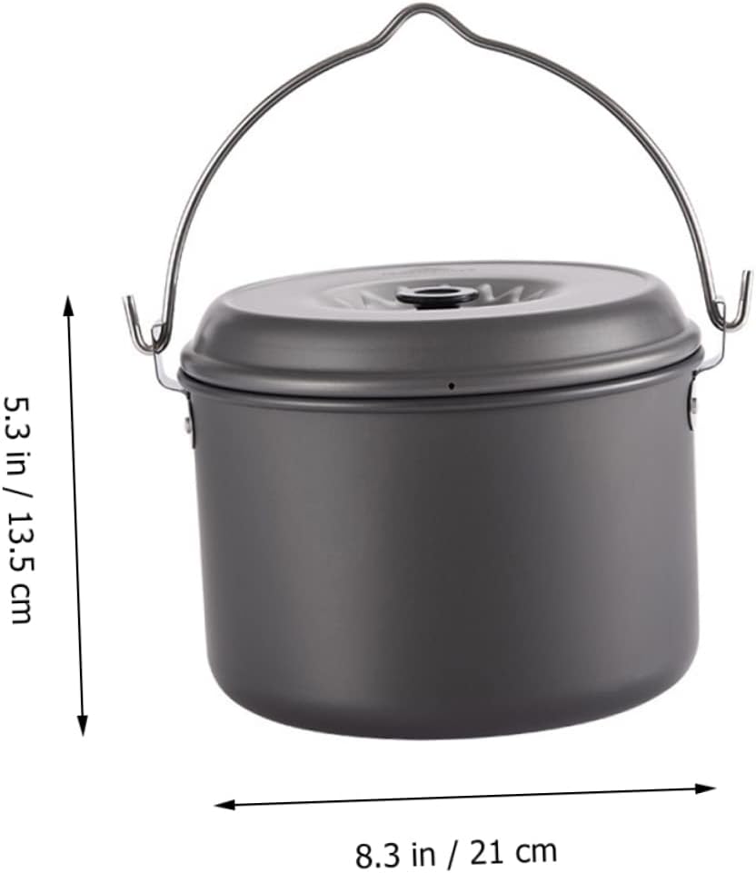 BESTonZON 1Pc Portable Camping Pot with Handle Capacity Cookware for Outdoor Cooking Non Stick and Easy to Clean for Family Hiking and Camping Adventures