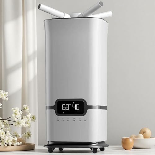 Humidificador industrial, modelo comercial de 16L con control remoto, temporizador de 12 horas, 40-70% de humedad, 3 atomizadores, niebla fría ajustable para oficinas de hasta 200㎡