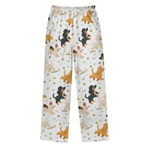 Pajama Pants Dog Tennis Grass Long Sleep Pants Lounge Bottoms2