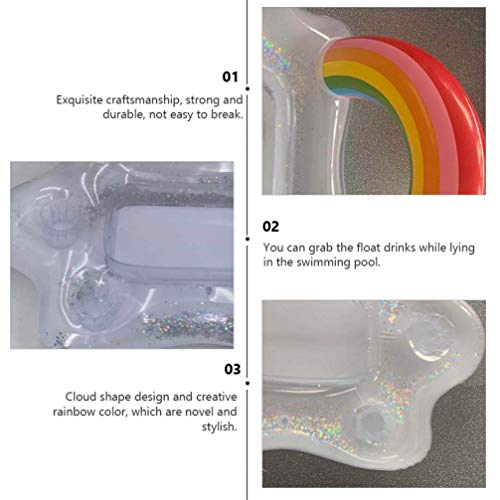 BESPORTBLE Suporte de copo inflável para piscina com arco-íris e nuvens de brinquedo de banho infant