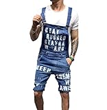 peto vaquero corto hombre zara Peto corto de mezclilla para hombre Mono rasgado hasta la rodilla para hombre Jeans de verano casuales Mamelucos de moda ajustados desgastados en general talla S, M, L, XL, 2XL, 3XL