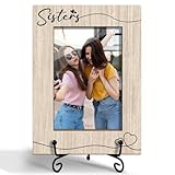 ZSHFMY Sisters Picture Frame, Graduation Gifts Birthday Gifts for Bestie Friends, Wooden Picture Frame with Stand, 4'x6' Photo Frame for Tabletop Display, Home Office Desk Decor Shelf Display/XK79