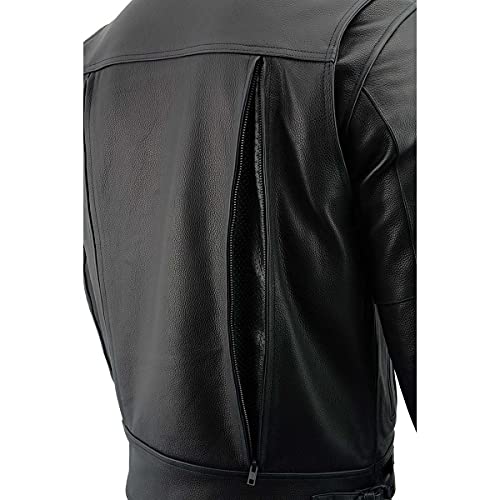 Image of Milwaukee Leather Men's Classic Police Style M /C Jacket - LKM1781 Black